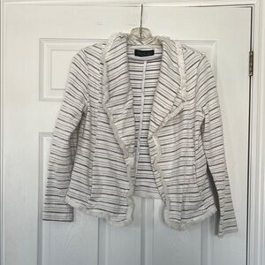 Rachel Zoe White and Black Striped Cardigan
